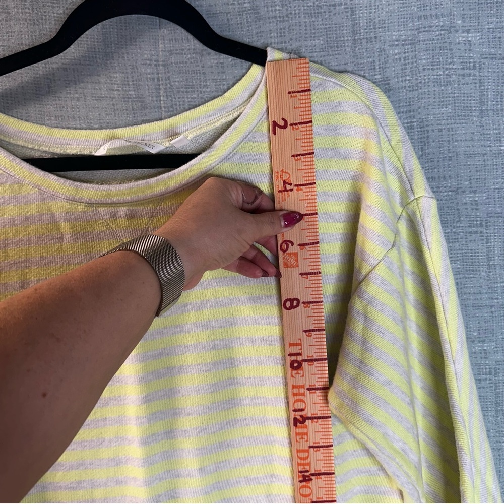 Victoria's Secret Striped Terry Knit Mini Dress Yellow Grey Drawstring Waist L - Picture 9 of 10